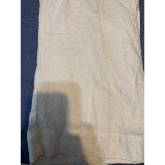 OLD NAVY Women’s Size 16 100% Linen White Lined Wide Leg Crop Pants - Picture 4 of 5